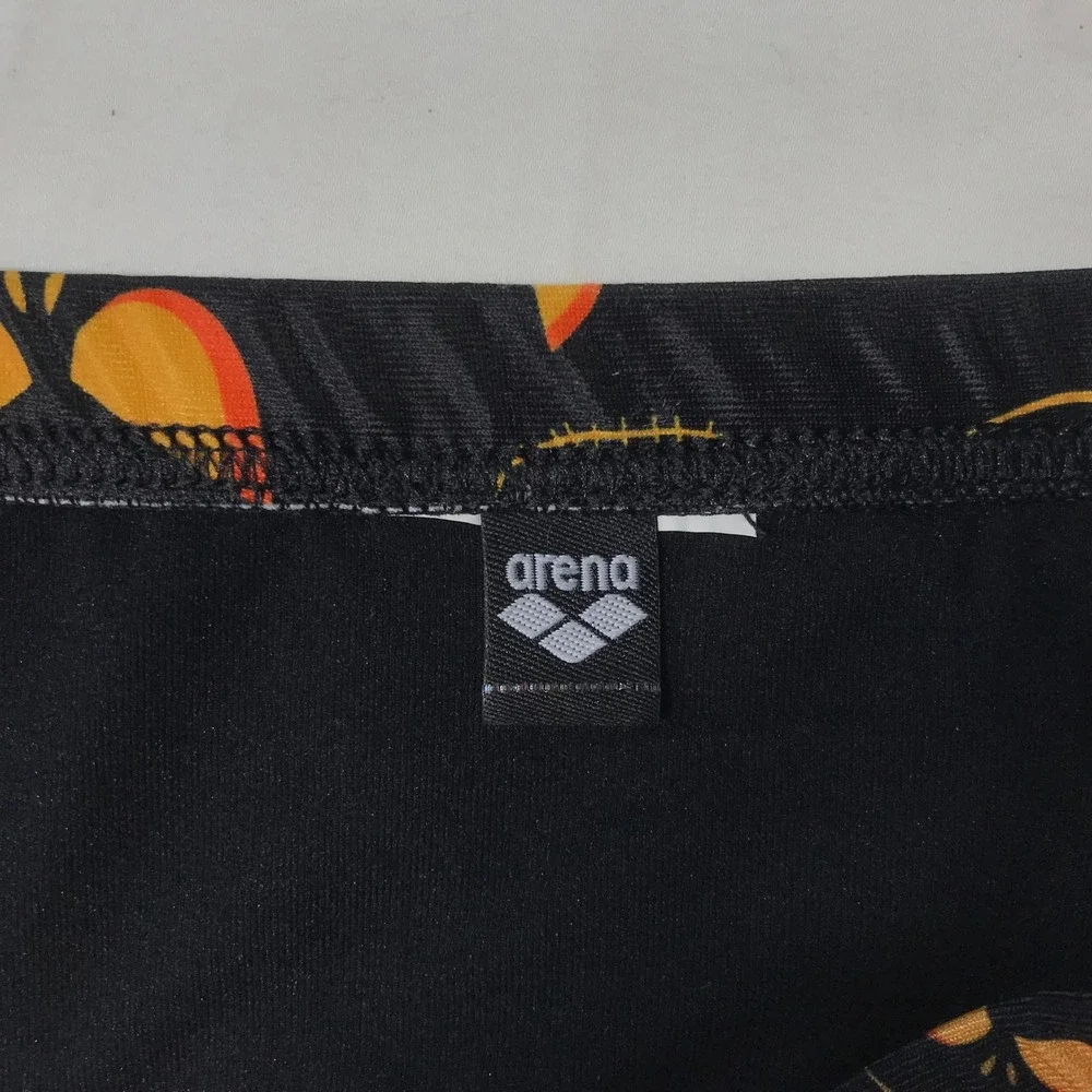Arena Mens Halloween Swim Briefs Black Orange Jack Skellington Pumpkin Face 36
